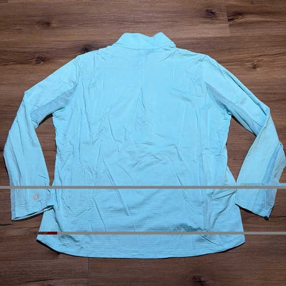 Ibkul Top Women XXL 1/4 Zip Shirt Vented Mesh Arms Blue Mock Long Sleeve Golf - Picture 11 of 11
